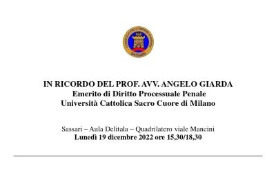 Convegno in ricordo del Prof. Avv. Angelo Giarda