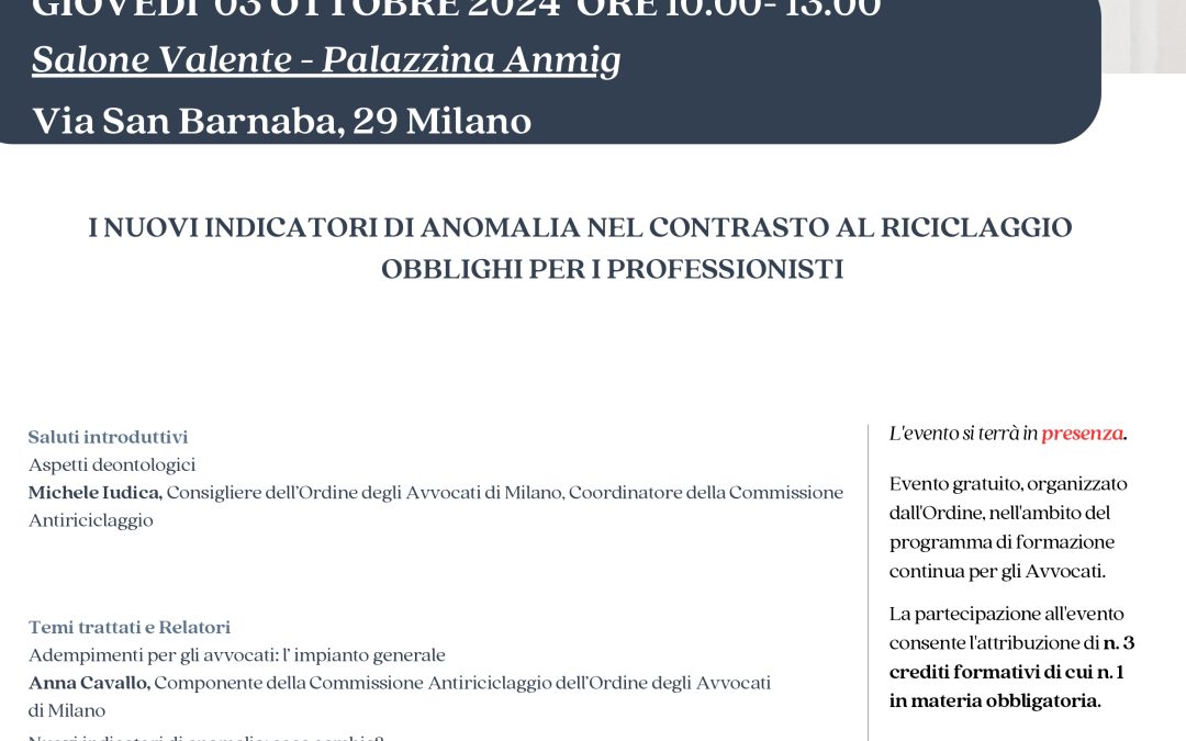 I nuovi indicatori di anomalia nel contrasto al riciclaggio. Obblighi per i professionisti