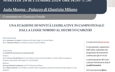 Una stagione di novità legislative in campo penale. Dalla Legge Nordio al Decreto carceri